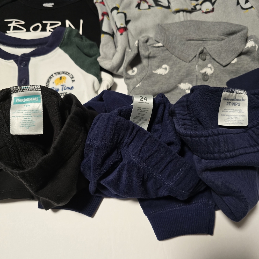 18-24M Boys Onsies, Sweaters, Sweatpants, Footie & Plush Dog Bundle - 10 Items - Picture 7 of 16